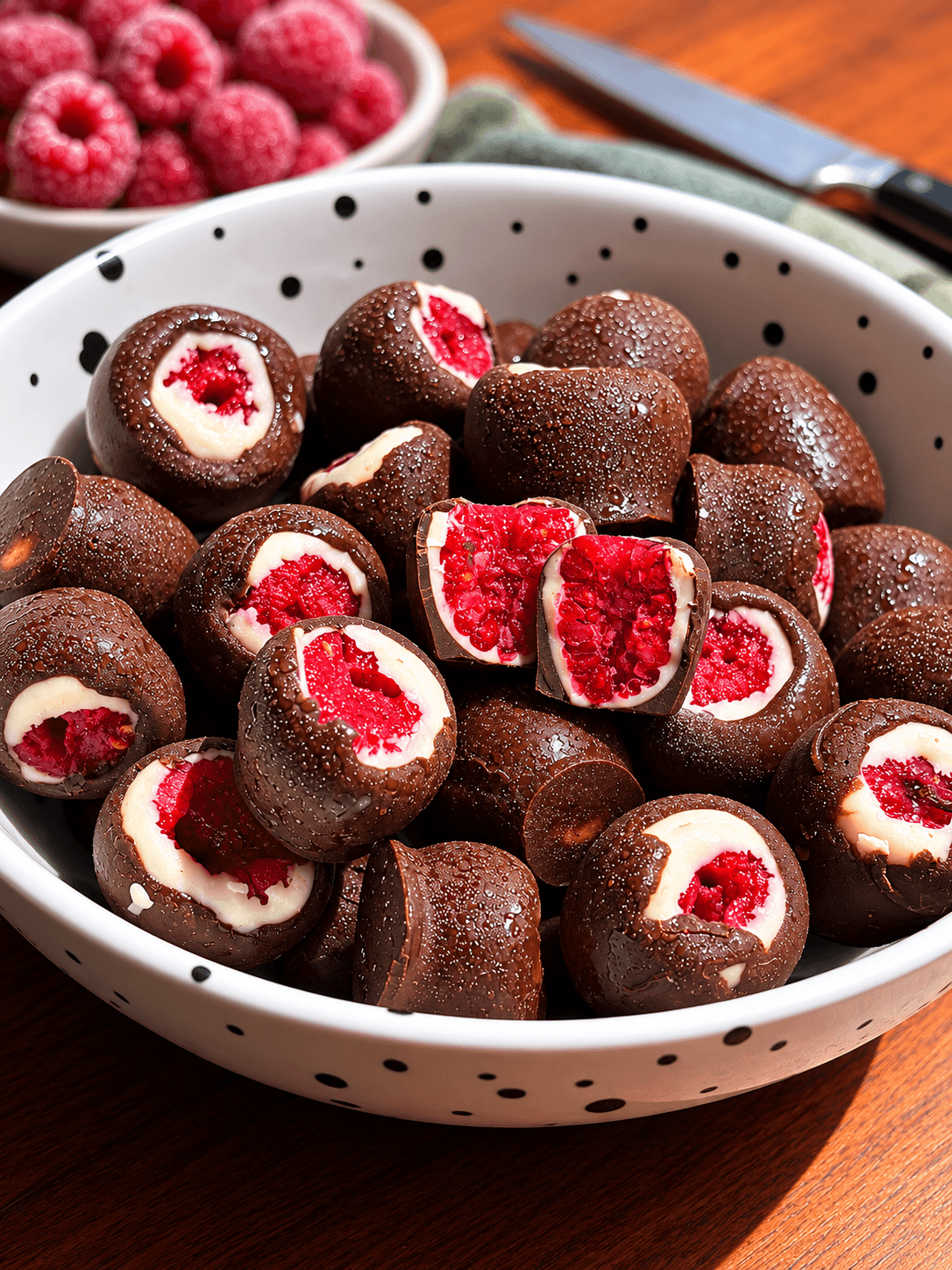 Framboises glacées aux deux chocolats cover